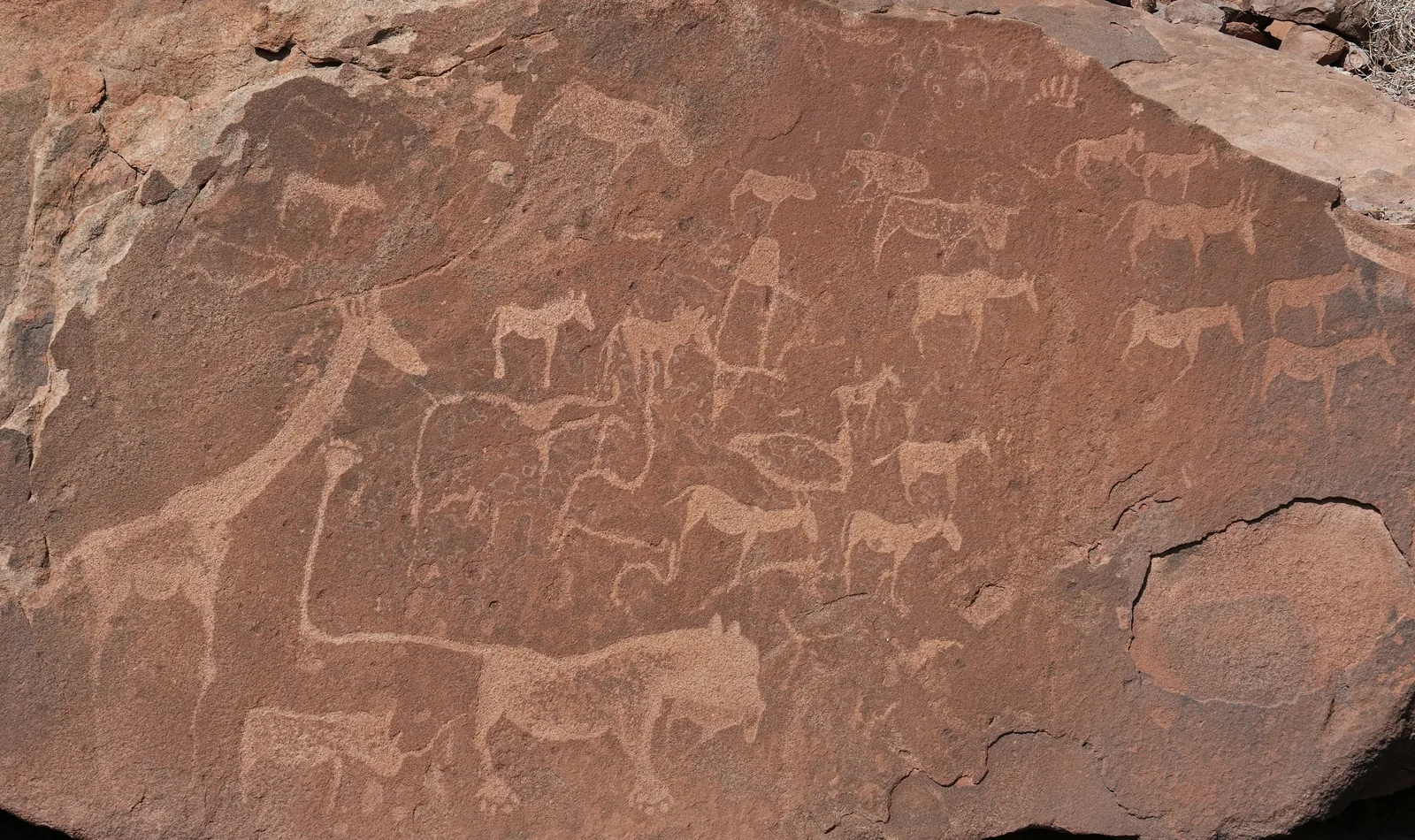Twyfelfontein – pravěké skalní rytiny, Namibie